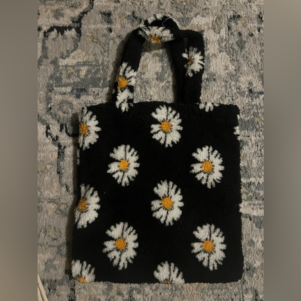 FOREVER 21 Fuzzy Floral Tote Bag